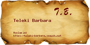 Teleki Barbara névjegykártya